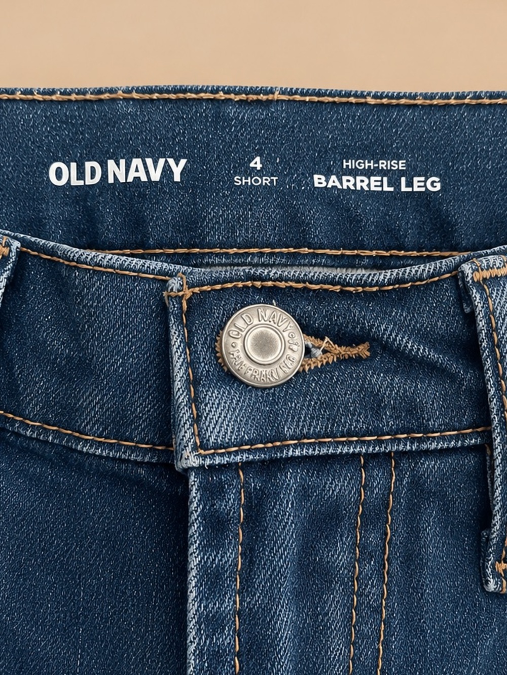Old Navy High Waisted Barrel Ankle Jeans - Medium Wash - Picture 3 of 5